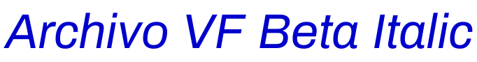 Archivo VF Beta Italic fuente